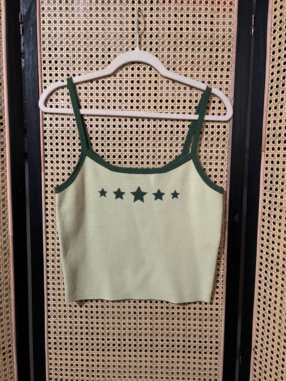 PacSun Yellow & Green Star-Accent Cropped Cami